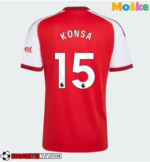 Moške Nogometnih dresov Arsenal Ezri Konsa #15 Domači 2026-27 Kratki rokavi Moške Nogometnih dresov Arsenal Ezri Konsa #15 Domači 2026-27 Kratki rokavi